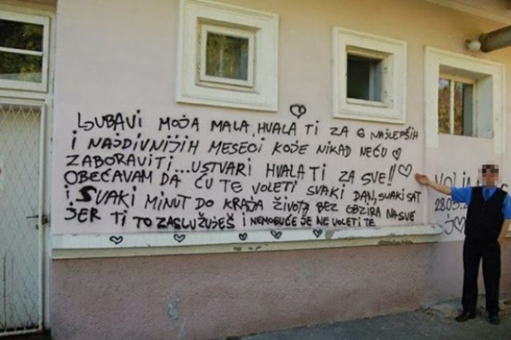 POGREŠIO ZID: Poruku voljenoj ostavio na fasadi umesto na Fejsu!