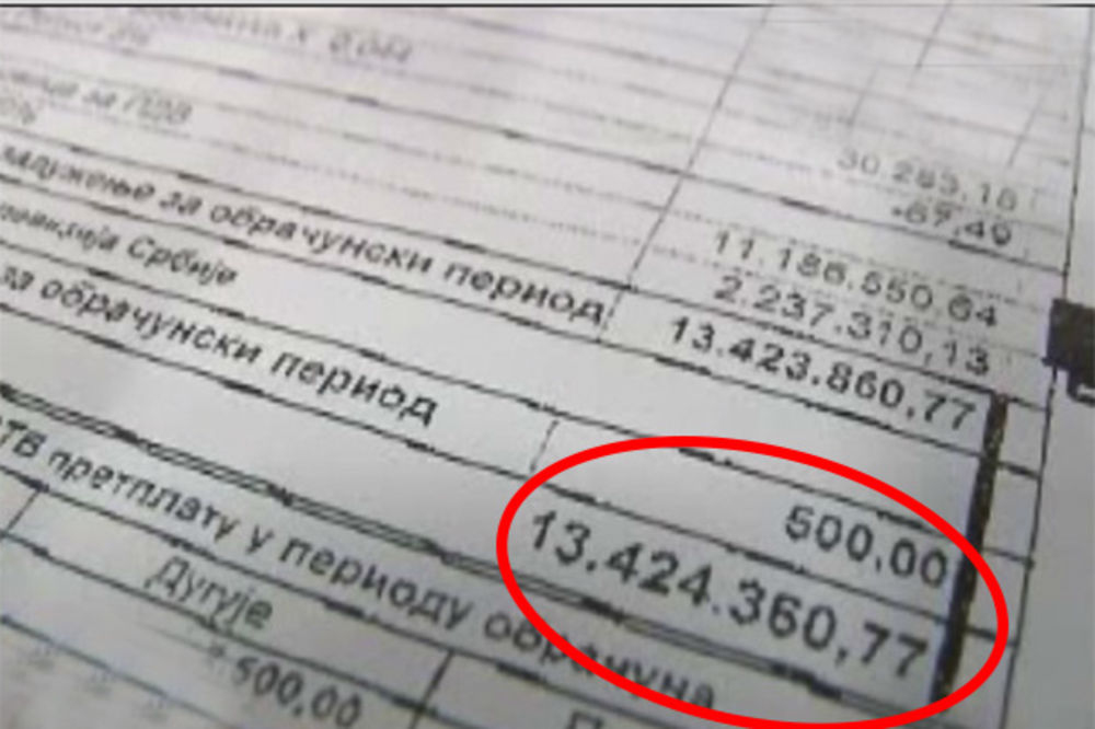 REKORDER IZ ŽITKOVCA: Grujica dobio račun za struju od 13.426.874 dinara?!