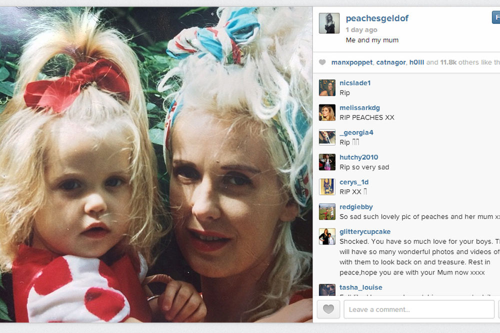 POSLEDNJI TVIT: Pičiz Geldof dan pred smrt objavila sliku sa majkom, koja je umrla zbog droge!