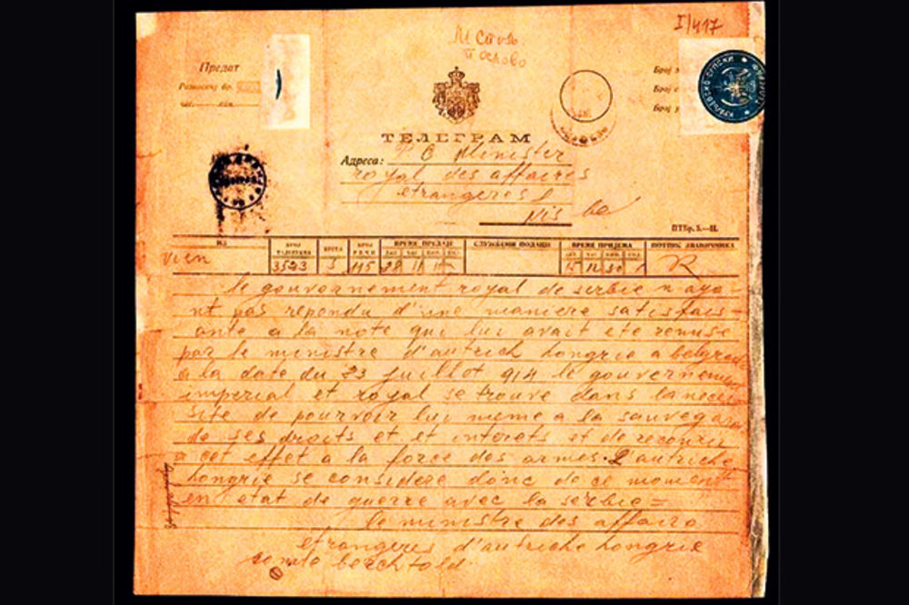 Ovim telegramom počeo je Veliki rat