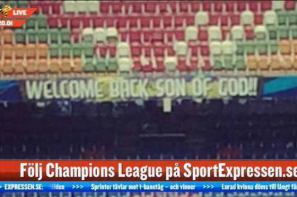 DOBRODOŠLICA BOŽIJEM SINU: Pogledajte poruku navijača Ajaksa Zlatanu Ibrahimoviću