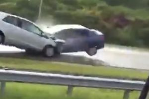 (VIDEO) SUDAR UŽIVO: Ušao u suprotan smer na autoputu i izazvao havariju