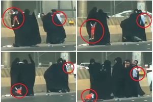 BRUTALAN OBRAČUN U BURKAMA: 5 Saudijki se tako zverski mlatilo da je jednoj u žaru borbe BEBA ISPALA NA ASFALT (VIDEO)
