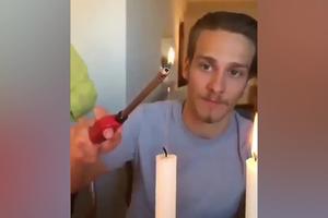ZADIVLJUJUĆE! Ovaj momak je izveo neverovatan eksperiment sa svećom, upalio je plamen uz pomoć dima, probajte i vi! (VIDEO)