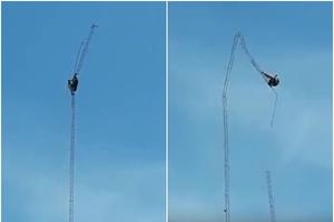 KAMERE SNIMILE STRAVIČNU SMRT: Radnici su se penjali na toranj, kad se vrh odjednom odlomio! Odleteli su u vazduh i pali sa visine od 40 metara (UZNEMIRUJUĆI VIDEO)