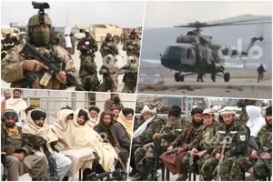 TALIBANSKI AEROMITING: Helikopter Mi-17 leteo uz versku muziku pred mulama! Oni zadivljeno posmatrali VIDEO