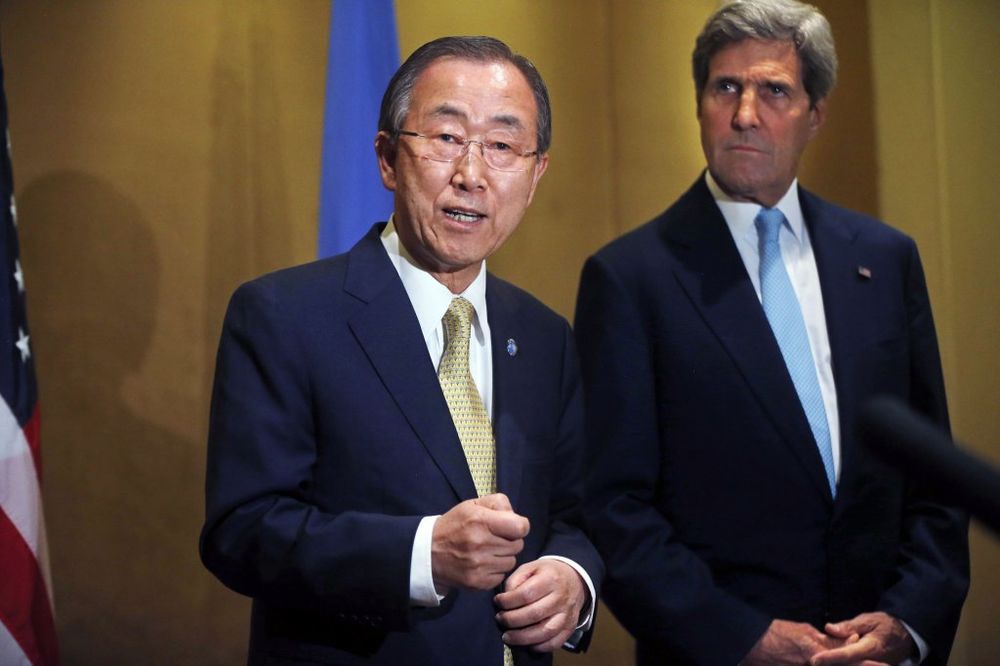 Naporan rad: Ban Ki-mun i Džon Keri, Foto Reuters