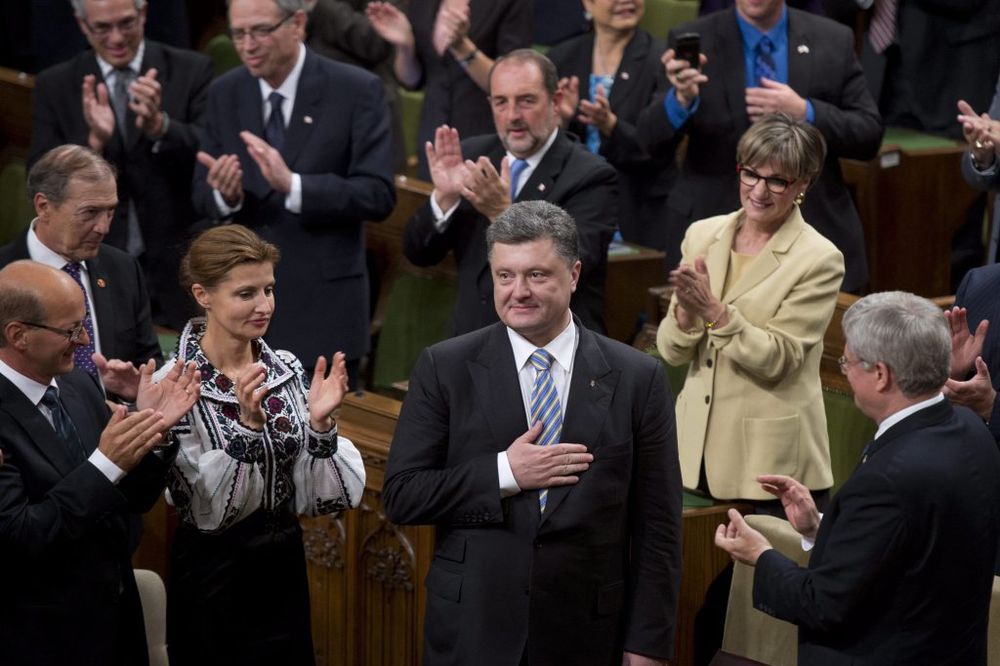 Petar Porošenko u kanadskom parlamentu, Foto AP